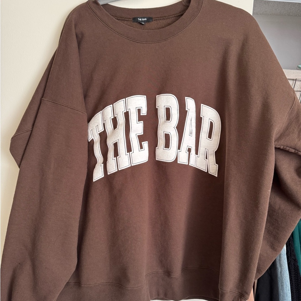 'THE BAR' Sweatshirt in chocolate. Like new worn once size XXL